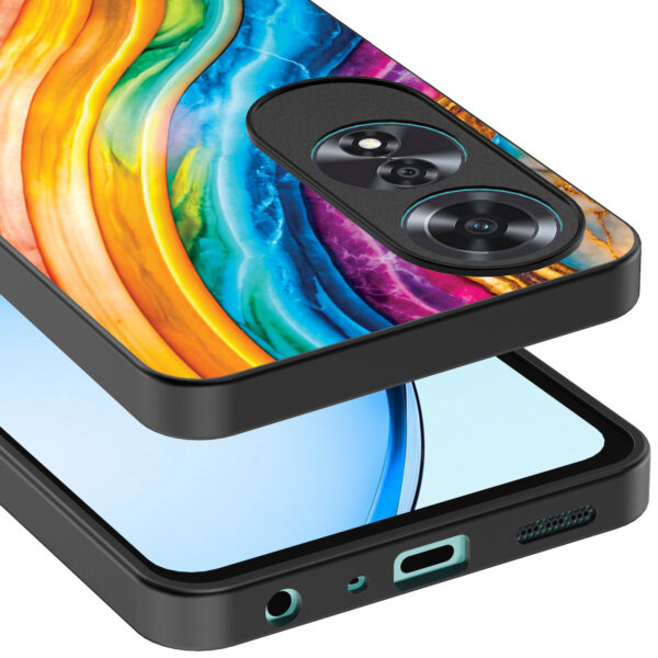 Oppo A60 telefoonhoesje met regenboog goud marmer opdruk (4)