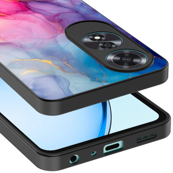 Oppo A60 telefoonhoesje met regenboog marmer opdruk (4)