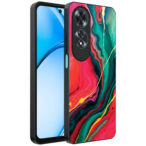 Oppo A60 telefoonhoesje met rood groen marmer opdruk (1)