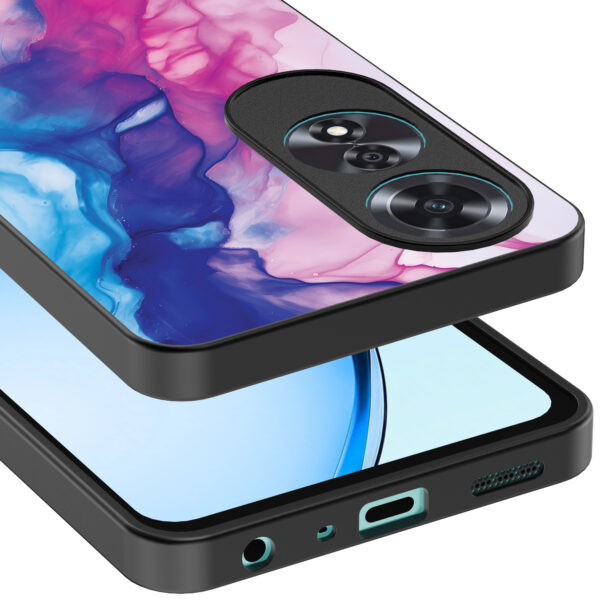 Oppo A60 telefoonhoesje met roze blauw marmer opdruk (4)