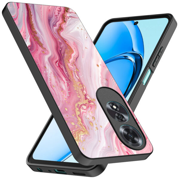 Oppo A60 telefoonhoesje met roze marmer opdruk (2)