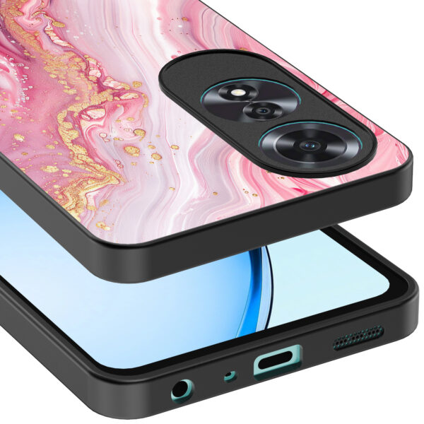 Oppo A60 telefoonhoesje met roze marmer opdruk (4)