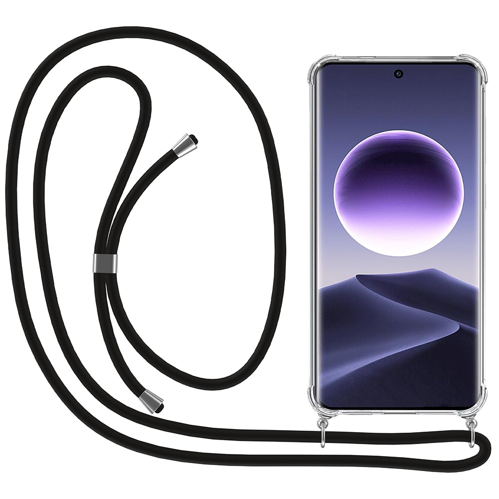 Oppo Find X7 transparant hoesje met koord en stootrand