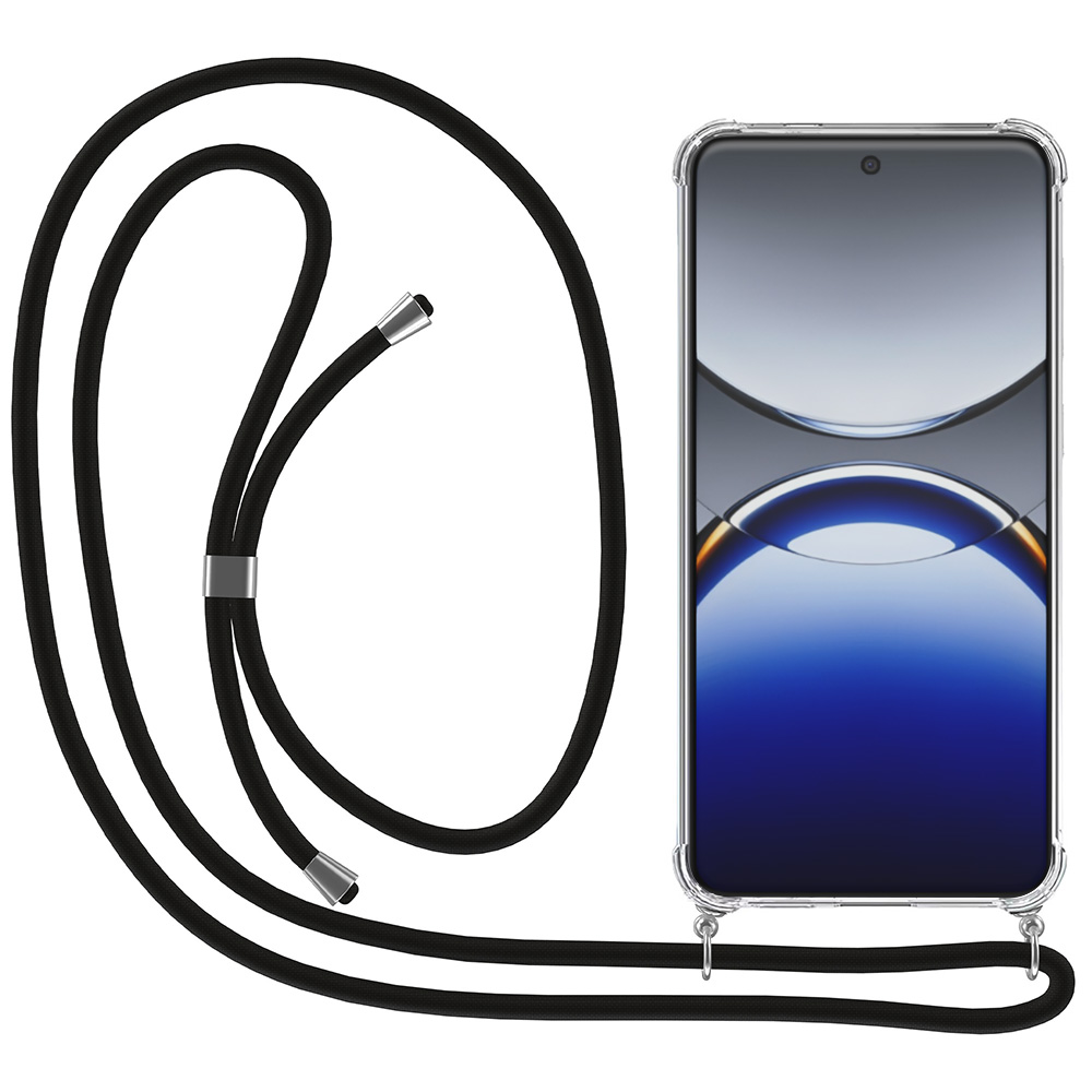 Oppo Find X8 Pro transparant hoesje met koord en stootrand