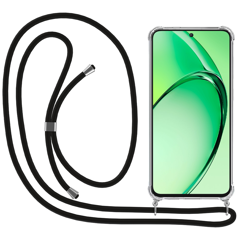 Oppo K12X transparant hoesje met koord en stootrand