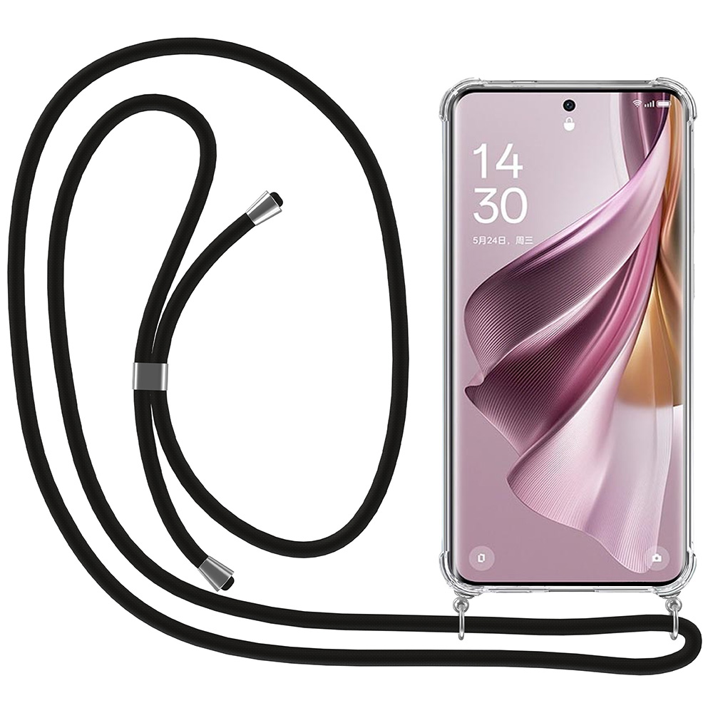 Oppo Reno 10 Pro Plus transparant hoesje met koord en stootrand