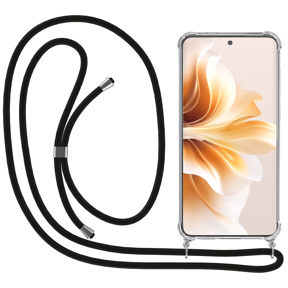 Oppo Reno 11 Pro transparant hoesje met koord en stootrand