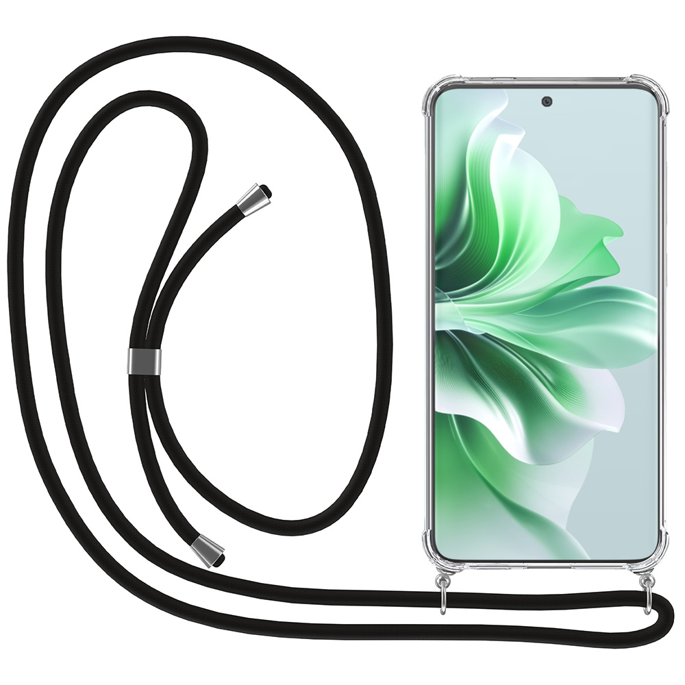 Oppo Reno 11 transparant hoesje met koord en stootrand