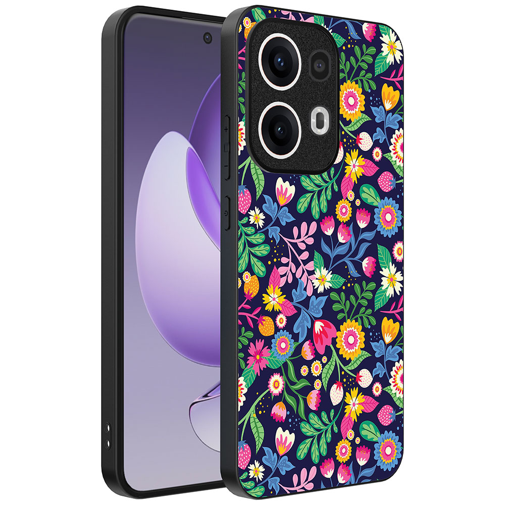 Oppo Reno 13 Pro telefoonhoesje met bloemen opdruk (1)