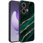 Oppo Reno 13 Pro telefoonhoesje met groen goud marmer opdruk (1)