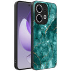 Oppo Reno 13 Pro telefoonhoesje met groen marmer opdruk (1)