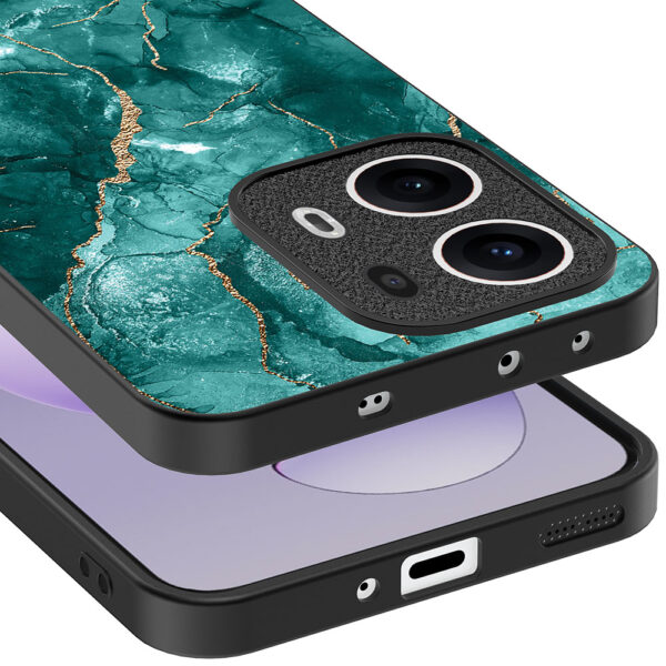 Oppo Reno 13 Pro telefoonhoesje met groen marmer opdruk (4)