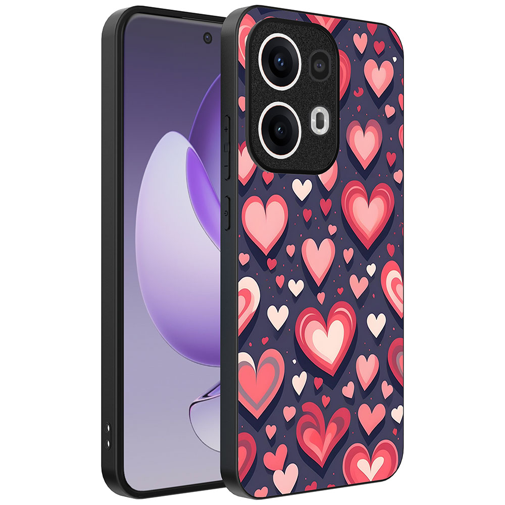 Oppo Reno 13 Pro telefoonhoesje met hartjes opdruk groot (1)