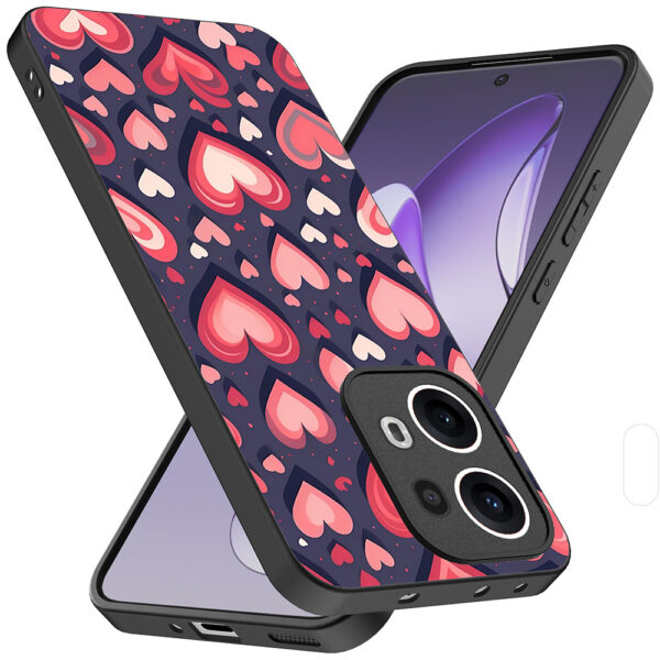 Oppo Reno 13 Pro telefoonhoesje met hartjes opdruk groot (2)