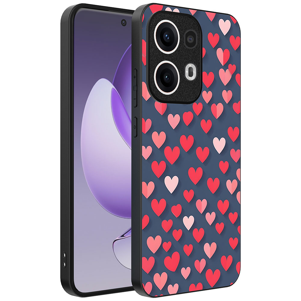 Oppo Reno 13 Pro telefoonhoesje met hartjes opdruk klein (1)