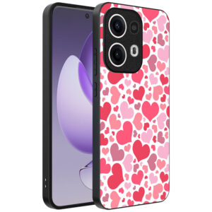 Oppo Reno 13 Pro telefoonhoesje met hartjes opdruk transparant (1)