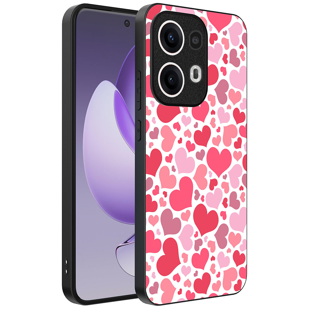 Oppo Reno 13 Pro telefoonhoesje met hartjes opdruk transparant (1)