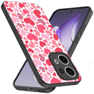 Oppo Reno 13 Pro telefoonhoesje met hartjes opdruk transparant (2)