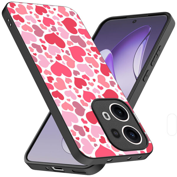 Oppo Reno 13 Pro telefoonhoesje met hartjes opdruk transparant (2)