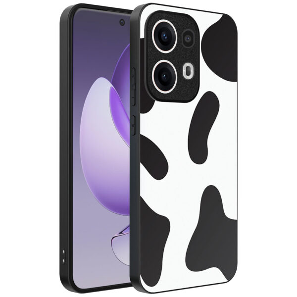 Oppo Reno 13 Pro telefoonhoesje met koeienvlekken opdruk (1)