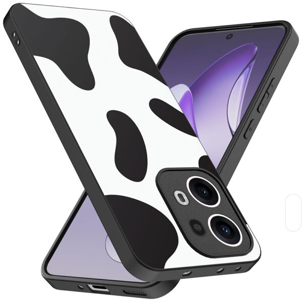 Oppo Reno 13 Pro telefoonhoesje met koeienvlekken opdruk (2)