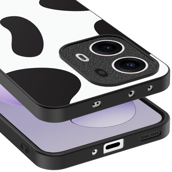 Oppo Reno 13 Pro telefoonhoesje met koeienvlekken opdruk (4)