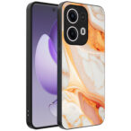 Oppo Reno 13 Pro telefoonhoesje met oranje marmer opdruk (1)