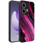Oppo Reno 13 Pro telefoonhoesje met paars roze marmer opdruk (1)