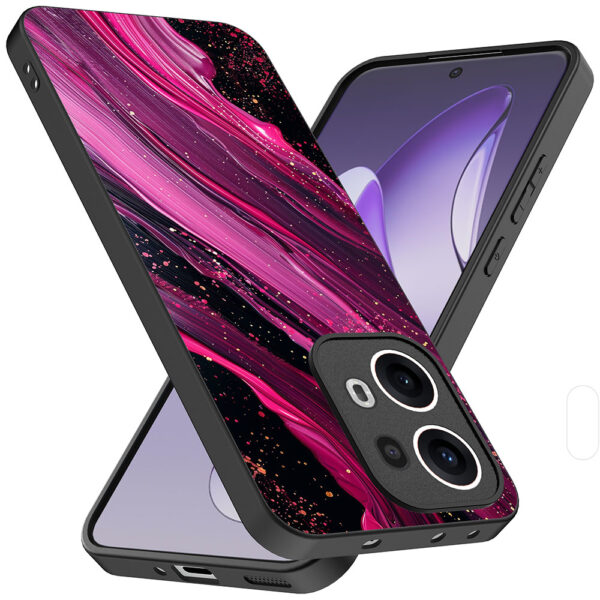 Oppo Reno 13 Pro telefoonhoesje met paars roze marmer opdruk (2)