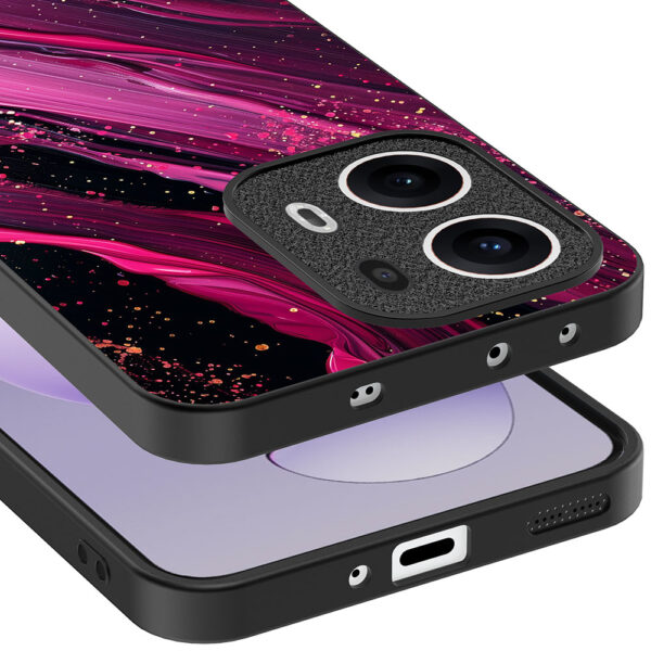 Oppo Reno 13 Pro telefoonhoesje met paars roze marmer opdruk (4)