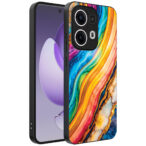 Oppo Reno 13 Pro telefoonhoesje met regenboog goud marmer opdruk (1)