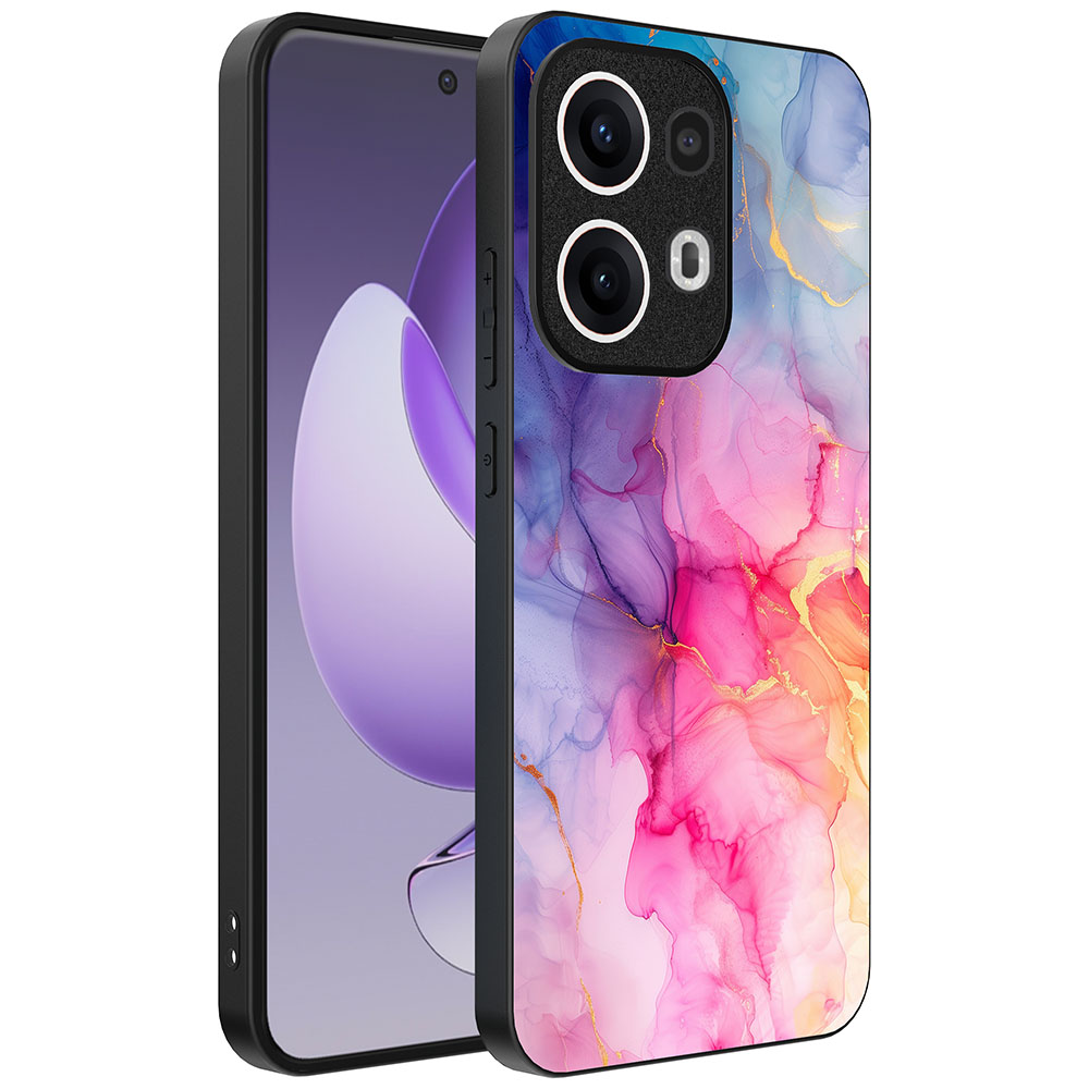 Oppo Reno 13 Pro telefoonhoesje met regenboog marmer opdruk (1)