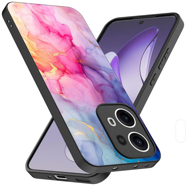 Oppo Reno 13 Pro telefoonhoesje met regenboog marmer opdruk (2)