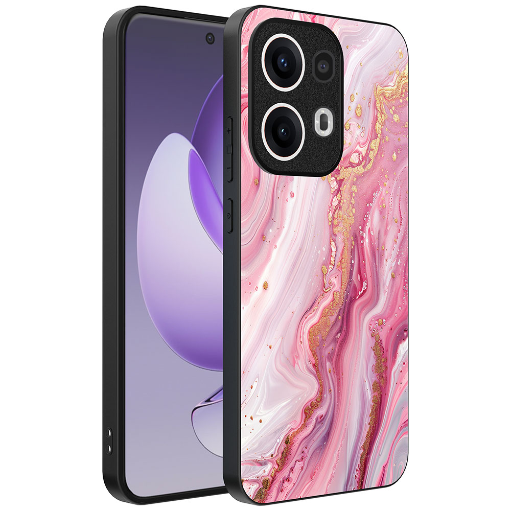 Oppo Reno 13 Pro telefoonhoesje met roze marmer opdruk (1)
