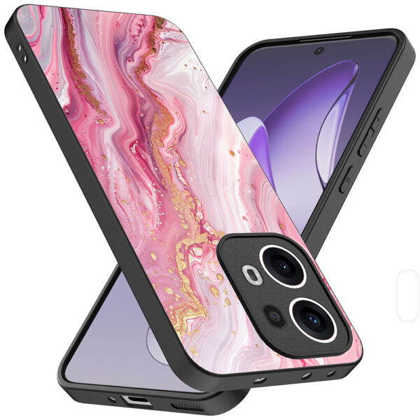 Oppo Reno 13 Pro telefoonhoesje met roze marmer opdruk (2)