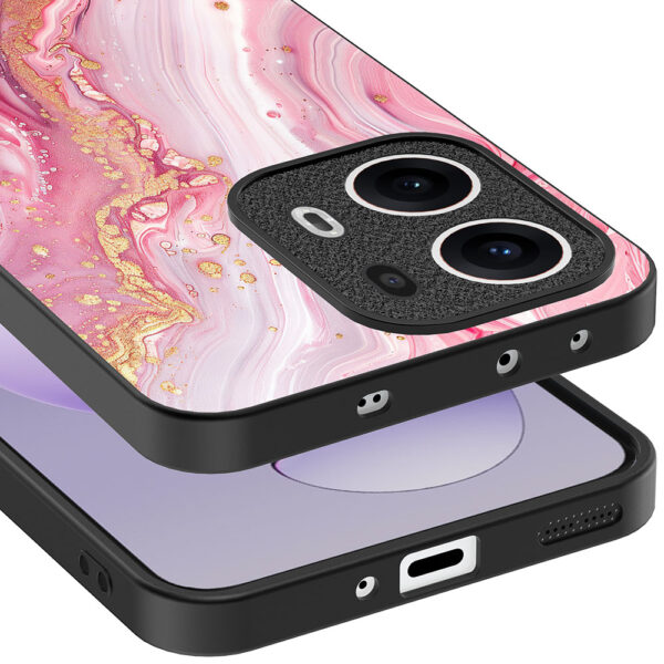 Oppo Reno 13 Pro telefoonhoesje met roze marmer opdruk (4)
