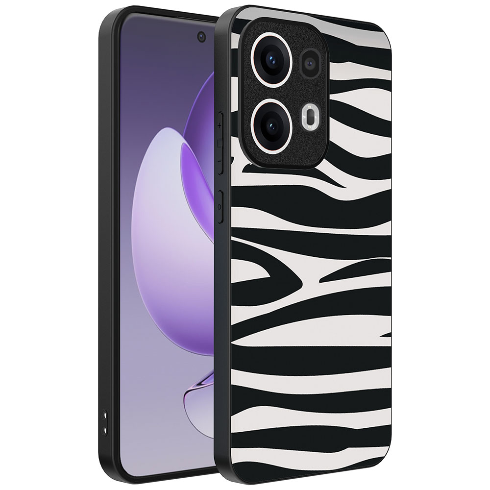 Oppo Reno 13 Pro telefoonhoesje met zebra opdruk (1)
