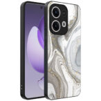 Oppo Reno 13 Pro telefoonhoesje met zilver marmer opdruk (1)