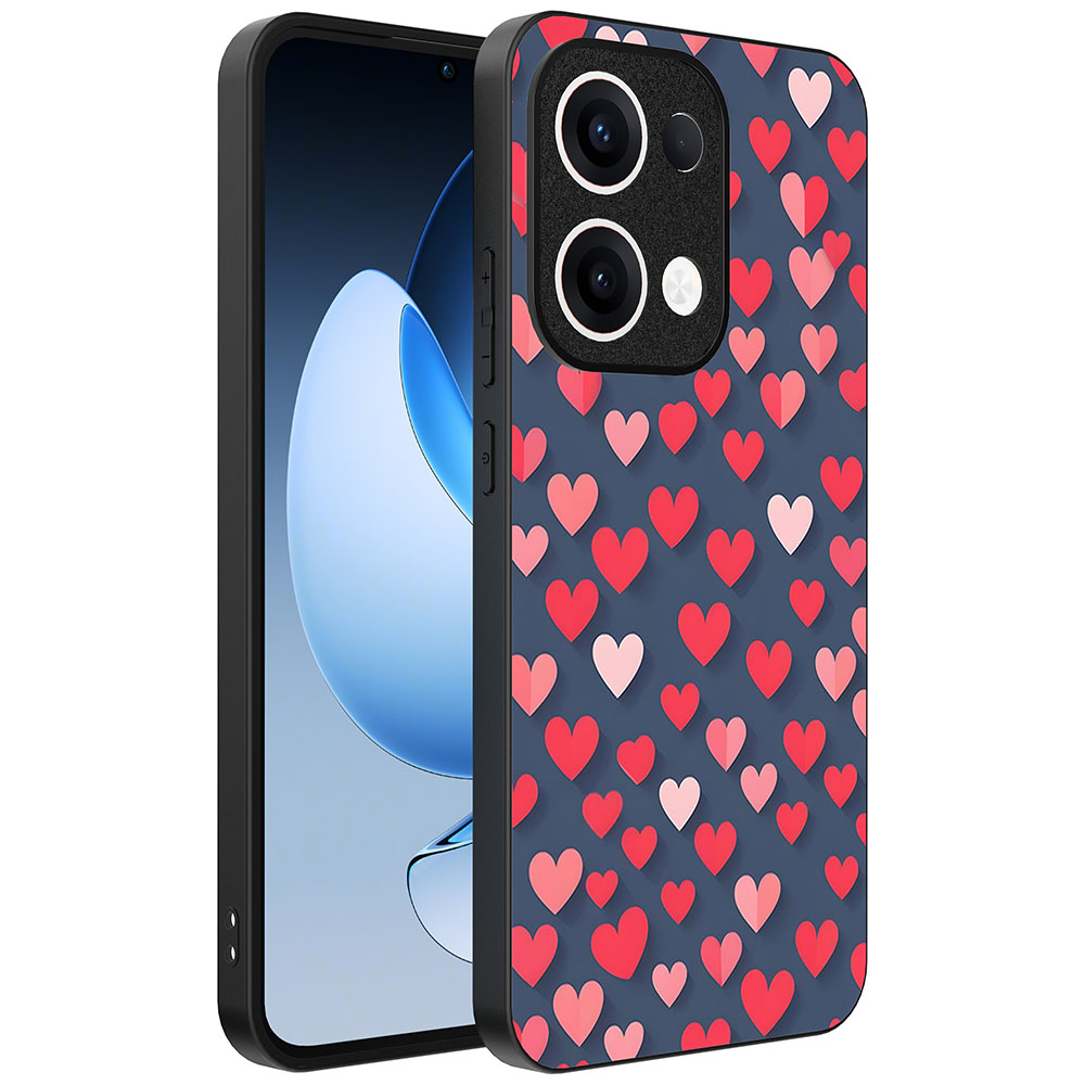 Oppo Reno 13 telefoonhoesje met hartjes opdruk klein (1)