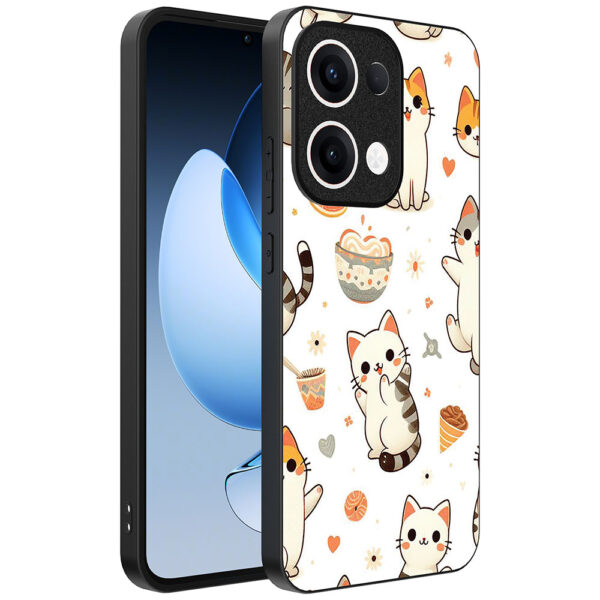 Oppo Reno 13 telefoonhoesje met katten opdruk (1)