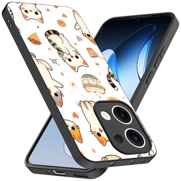 Oppo Reno 13 telefoonhoesje met katten opdruk (2)