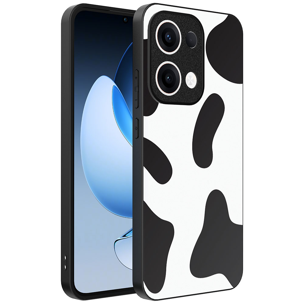 Oppo Reno 13 telefoonhoesje met koeienvlekken opdruk (1)