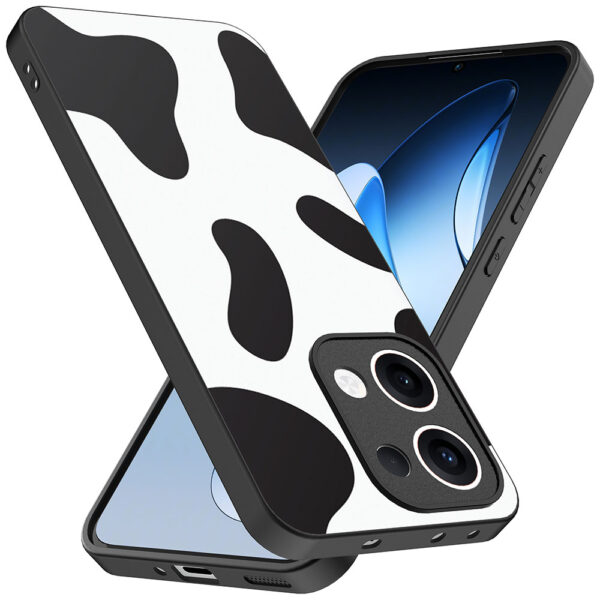 Oppo Reno 13 telefoonhoesje met koeienvlekken opdruk (2)