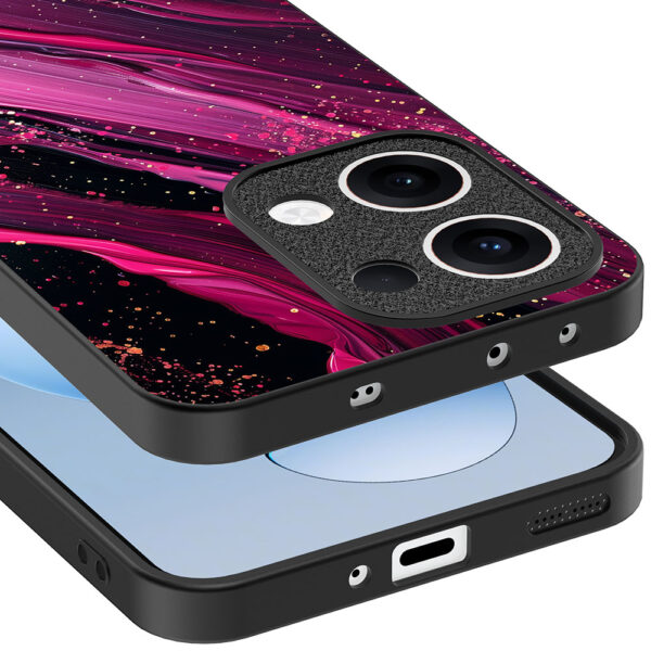Oppo Reno 13 telefoonhoesje met paars roze marmer opdruk (4)