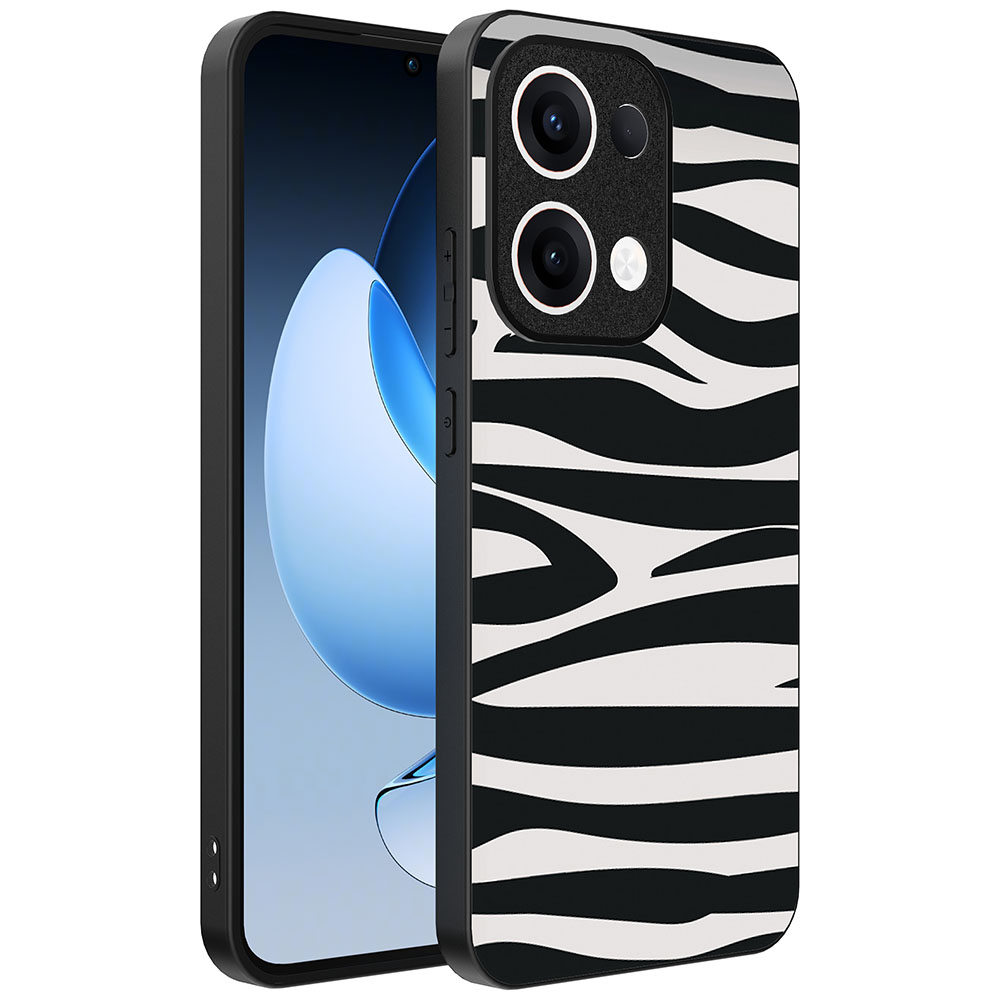 Oppo Reno 13 telefoonhoesje met zebra opdruk (1)