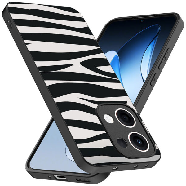 Oppo Reno 13 telefoonhoesje met zebra opdruk (2)