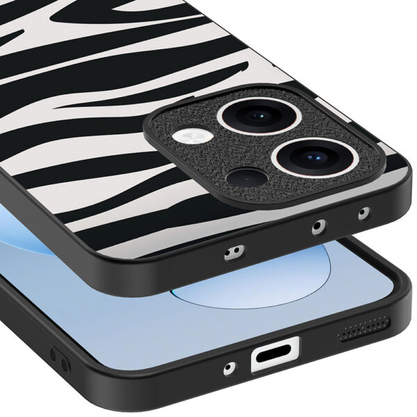 Oppo Reno 13 telefoonhoesje met zebra opdruk (4)