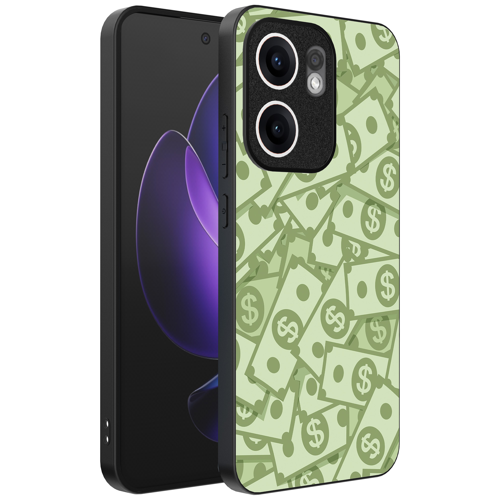 Oppo Reno 13F telefoonhoesje met geld opdruk (1)