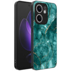 Oppo Reno 13F telefoonhoesje met groen marmer opdruk (1)