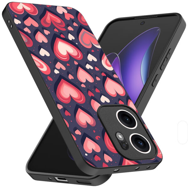Oppo Reno 13F telefoonhoesje met hartjes opdruk groot (2)